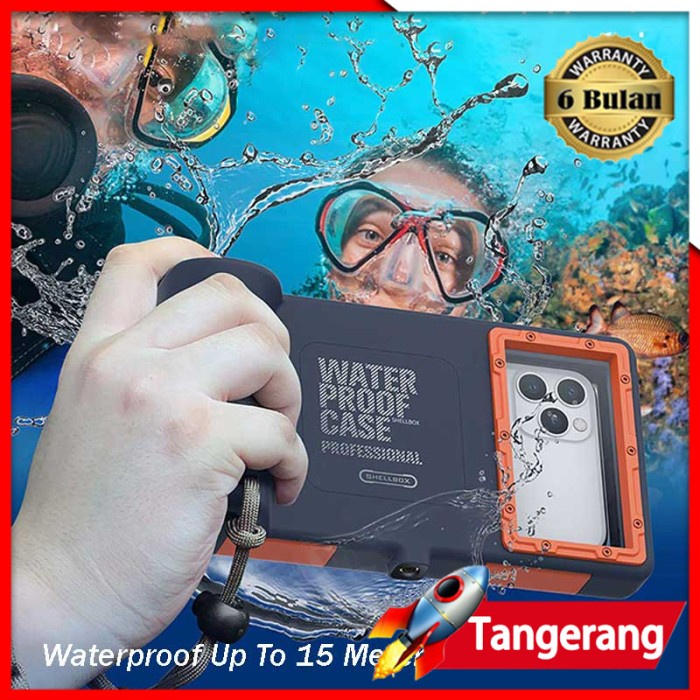 Promo Shellbox Waterproof Phone Case Diving 15M Universal Swimming