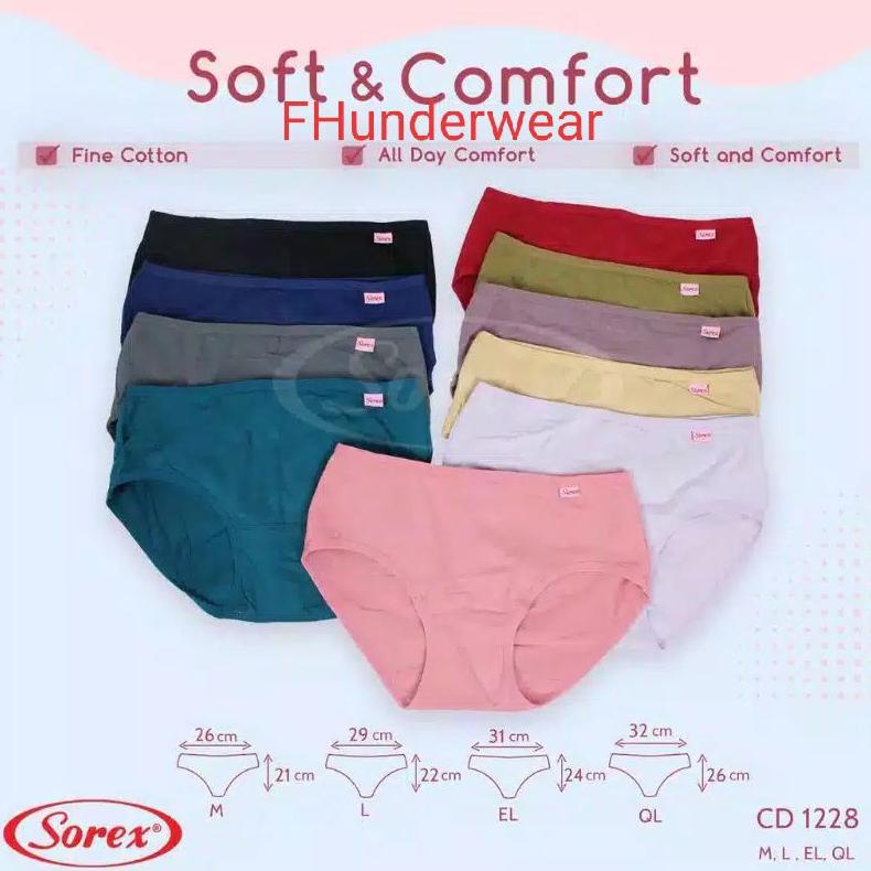 1 Lusin Celana Dalam Sorex 1228 CD Wanita Sorex UW-166