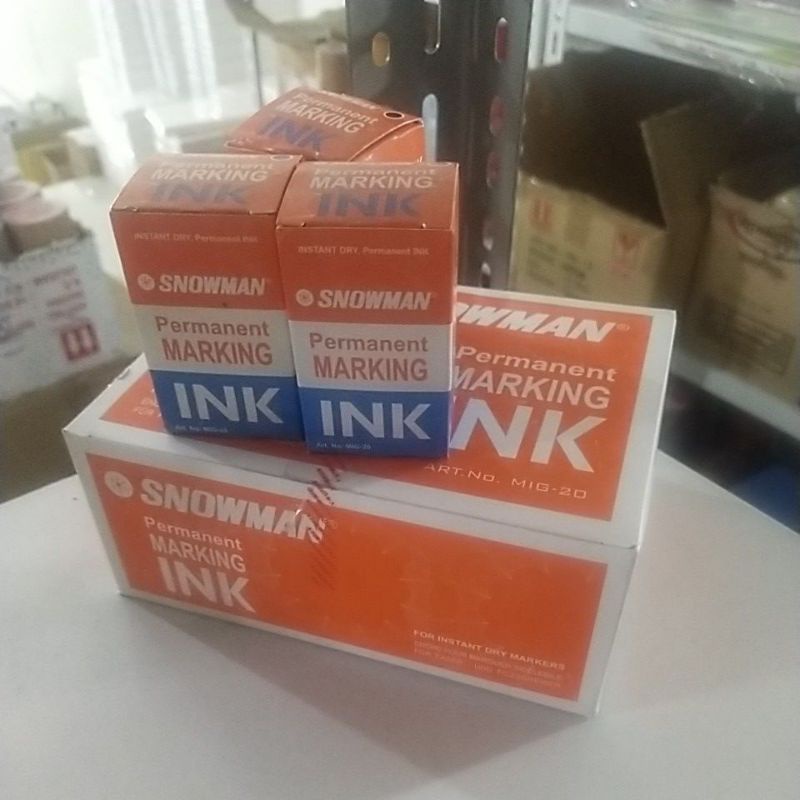 

isi / Refill tinta spidol permanen snowman mig20 / mig-20 / mig 20 original / asli hitam / biru / merah