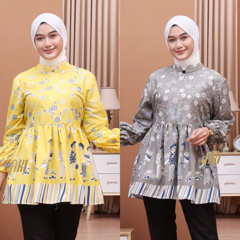 Blus Batik Kantor Baju Seragam Atasan Bu Tejo