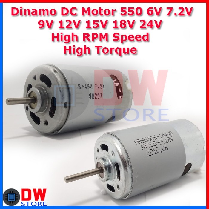 Terlaris Dinamo Dc Motor 550 6V 7V 9V 12V 15V 18V 24V High Speed Torque Rs-550