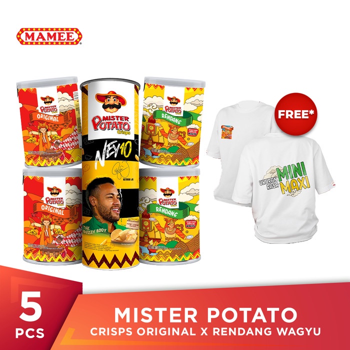 

Mister Potato Crisps Original X Rendang Wagyu 35 G Gratis T-Shirt
