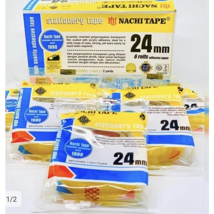 

*:*:*:*:*] isolasi bening 1" Inch 24mm x 72 yard selotip solasi lakban tape