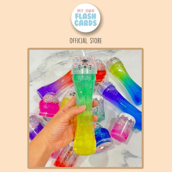 DISKON PROMO MURAH Glitter Slime Jelly Toys - Rainbow Colorful Mainan Sensory Boba Import - Langsung