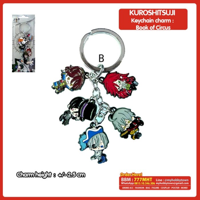 

Gantungan Kunci Anime Charm Set Of 5 Kuroshitsuji Book Of Circus