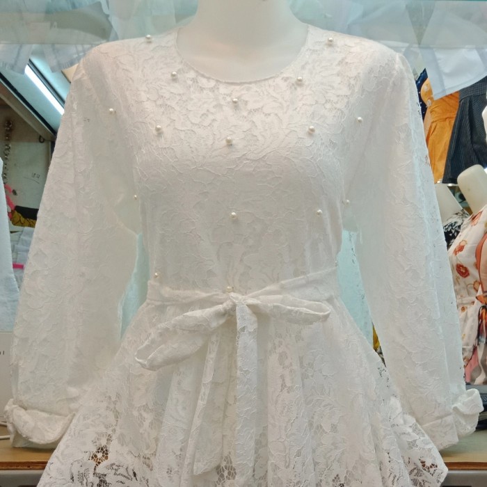 BLUS FULL BRUKAT/ATASAN BRUKAT/ATASAN PUTIH/BLUS PUTIH