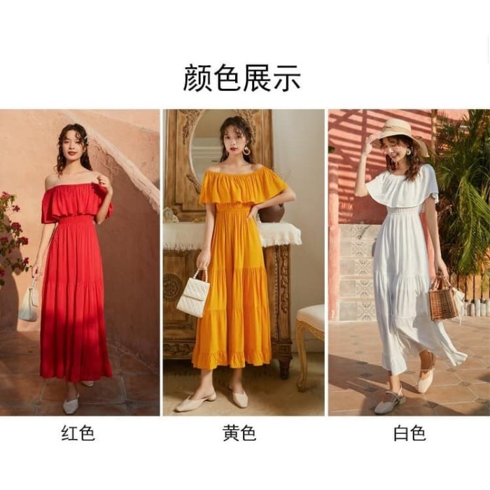 SABRINA CASUAL DRESS MAXI SUMMER DRESS PANTAI WANITA BEACHWEAR IMPORT