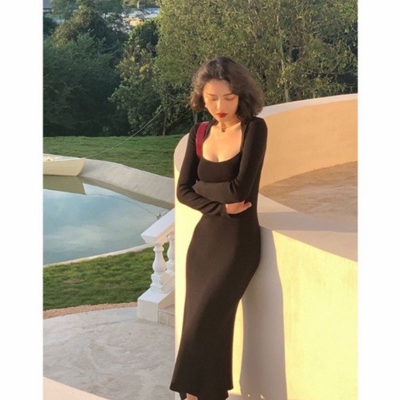 Spanie Long Sleeve Dress Bodycon Import/Party Dress Sexy/Dress Korea