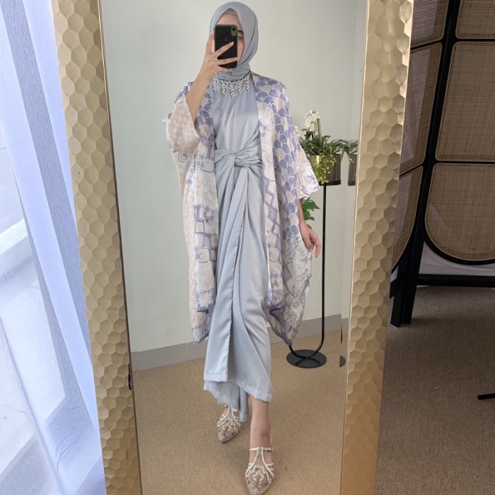 BAJU WANITA DRESS SET OUTER BATIK LENGAN PANJANG MODERN JUMBO PREMIUM