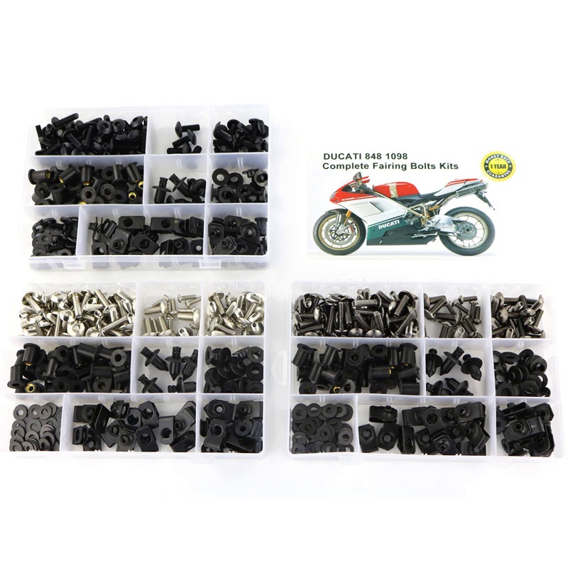 ❤Fit For Ducati 848 1098 Motorcycle Accessories Complete Full Fairing Bolts Kit Clips Bodywork Screw