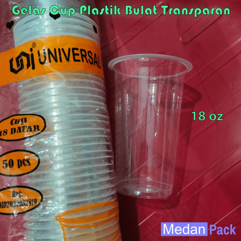Gelas Cup Plastik 18 oz Tanpa Tutup per 50 pcs