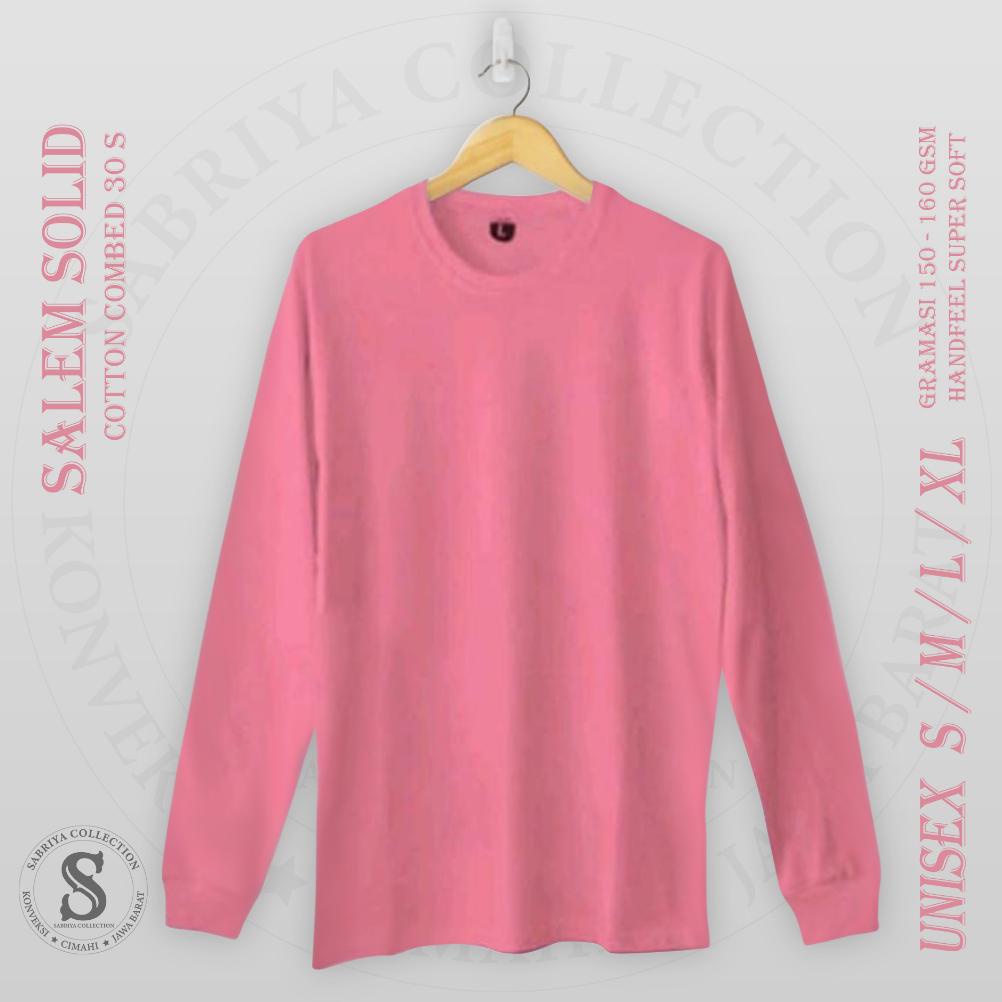 Terbaru! kaos Polos UK S M L XL XXL Lengan Panjang Ujung Rib Catton Combet 30s Pria/Wanita ,,