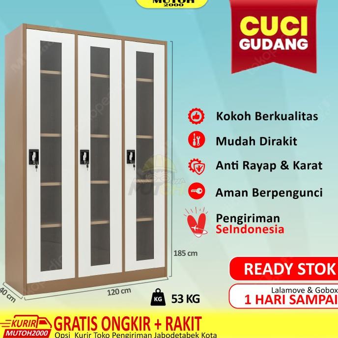 

Lemari Arsip Lemari Besi Filling Cabinet - 3 Pintu Swing Kaca Ayun Terbaik