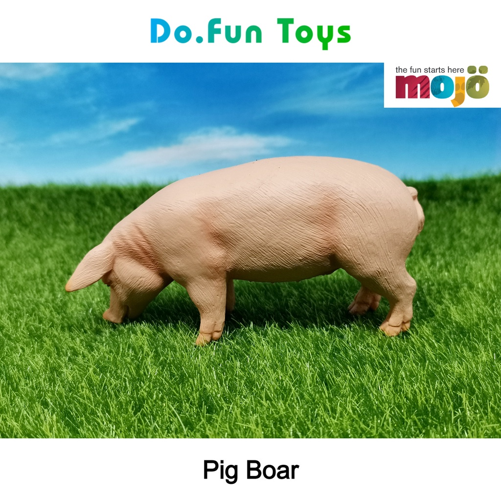 Mojo Animal Figurine Pig Boar / Mainan Niatur Binatang Babi Jantan