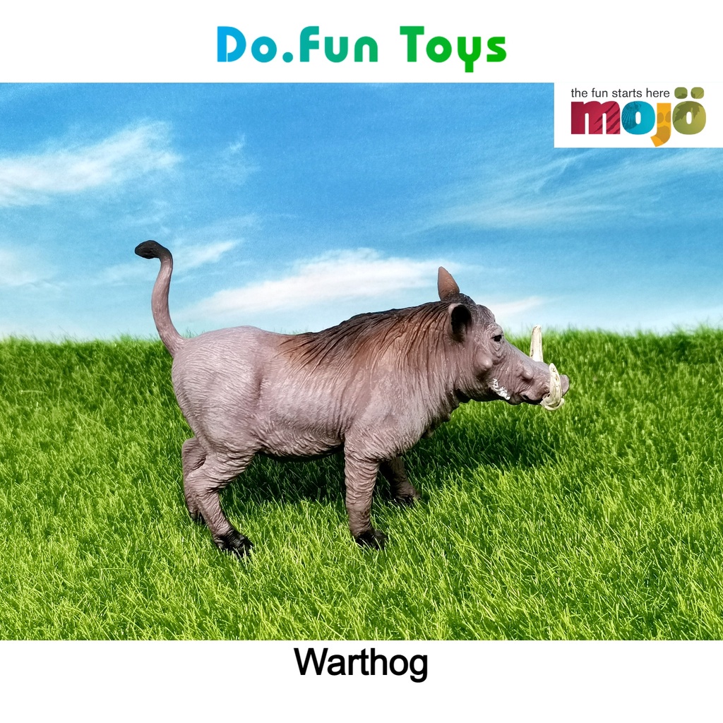 Mojo Animal Figurine Warthog/ Mainan Niatur Binatang Babi Liar Afrika