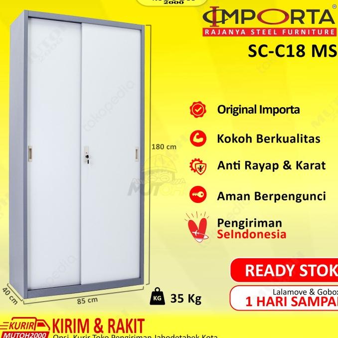 

Importa Sc-C18 Ms Lemari Arsip Besi 2 Pintu Sliding Plat Original