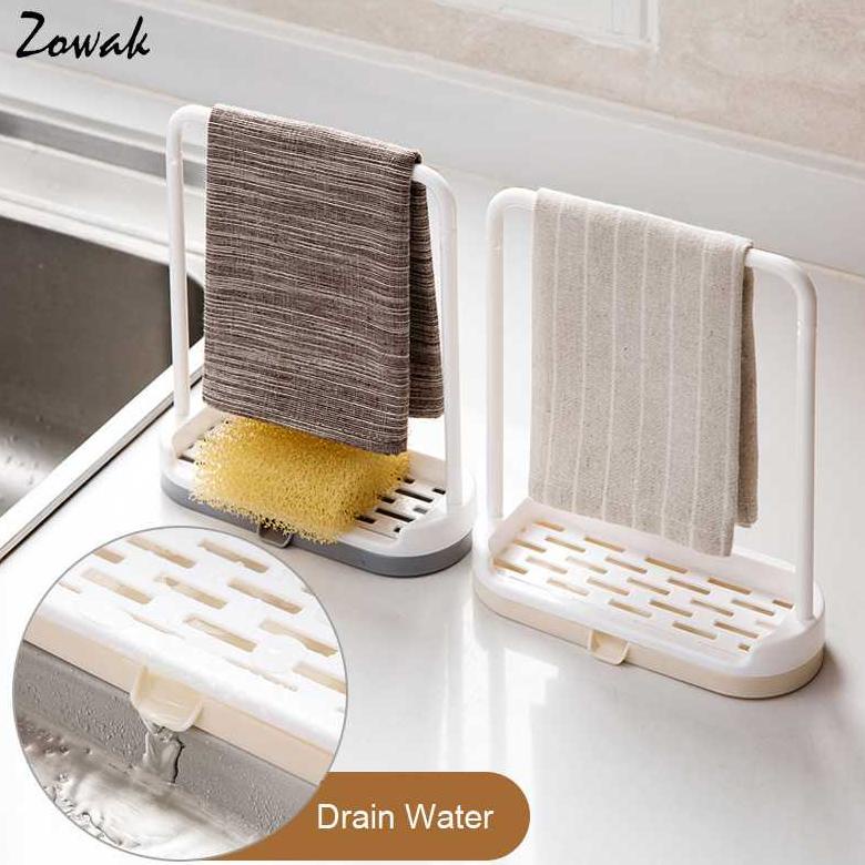 Rak Pengering Lap Dapur dan Tempat Spon Sabun Cuci Piring Bak Wastafel Sink