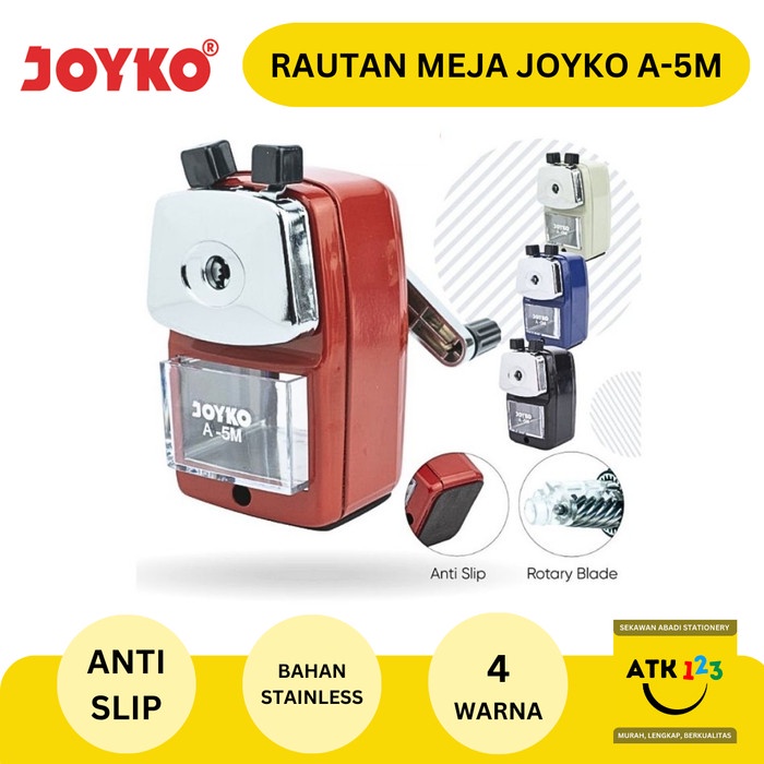 

Promo Sharpener Rautan Meja Putar Joyko A-5M Stainless Ongotan Serutan Putar