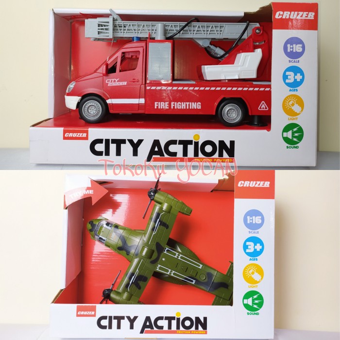 Terlaris Cruzer City Action Mobil Mainan Pemadam Kebakaran Ambulance Helikopter