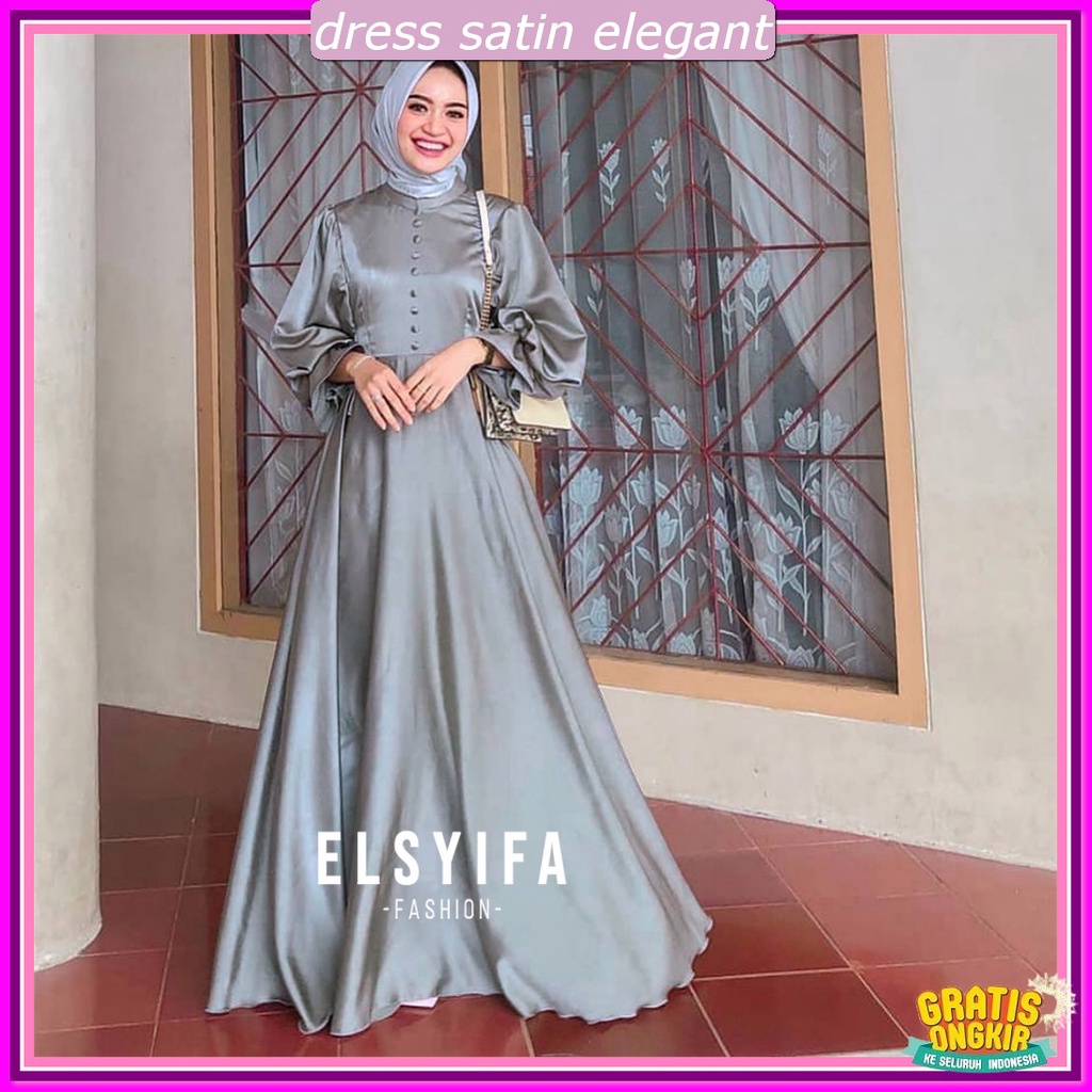 Dress Korean Style Hijab Drees Kekinian 2023 Gaun Pesta Muslimah Elegan Gsun Drees Press Body Panjan