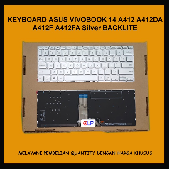Keyboard Laptop Asus Vivobook 14 A412 A412DA A412F A412FA Silver Backlite