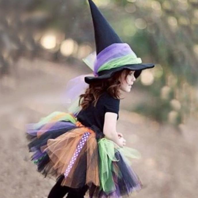 Witch Rainbow Tutu Skirt Rok Tutu Penyihir Kostum Halloween Stok Terbatas