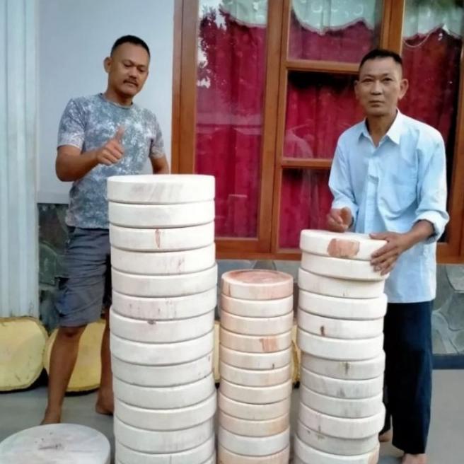 50 Cm Talenan Kayu Asem Asli/Talenan Bulat/Talenan Daging/Talenan Kayu