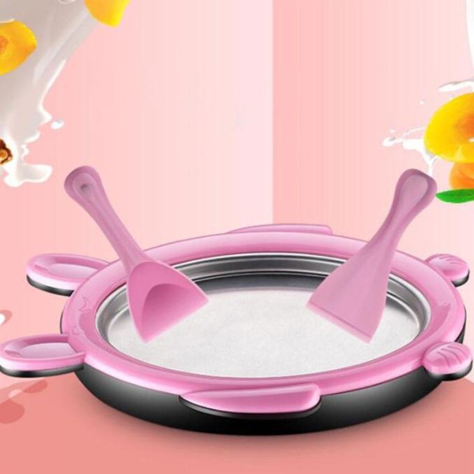 Mesin Pembuat Yogurt / Roll Es Krim Diy Dengan 2 Spatula