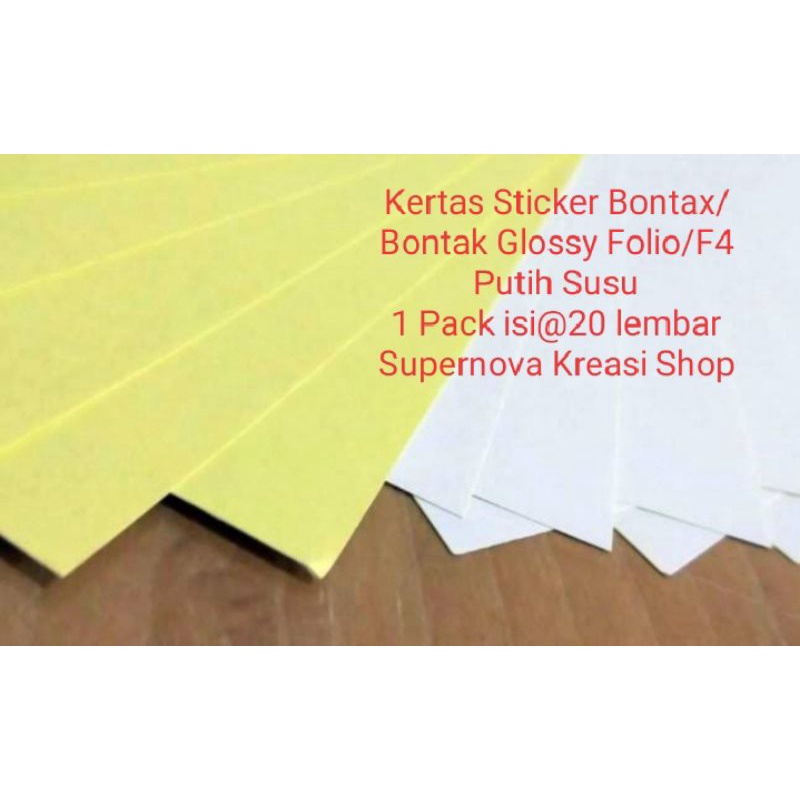 

Kertas Sticker Tahan Air Bontax/Bontak Folio/F4 Murah - 20 Lembar