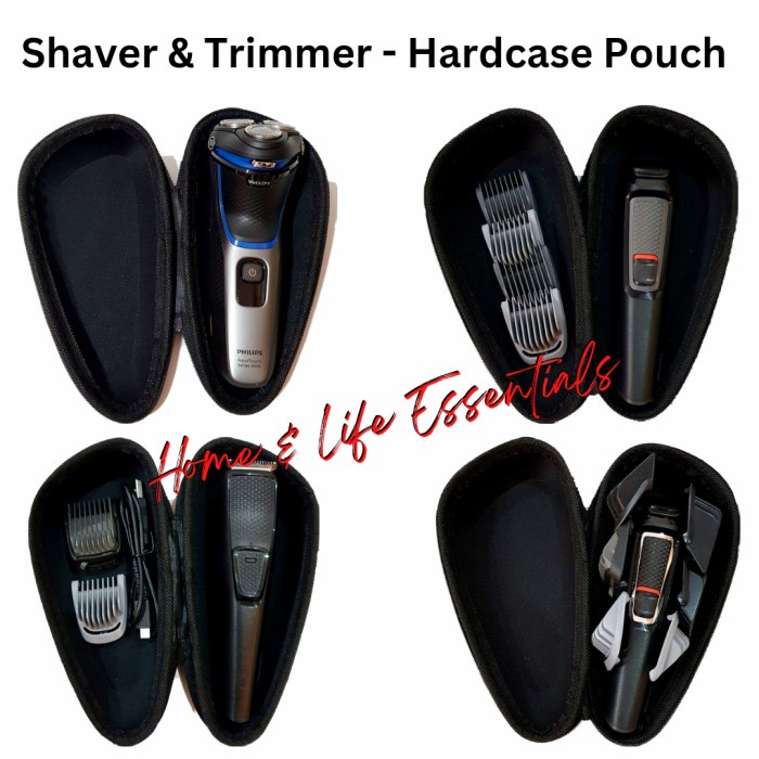alat cukur rambut Hardcase Pouch untuk Trimmer & Shaver Traveling Pouch untuk Alat Cukur(O7Q9) termu