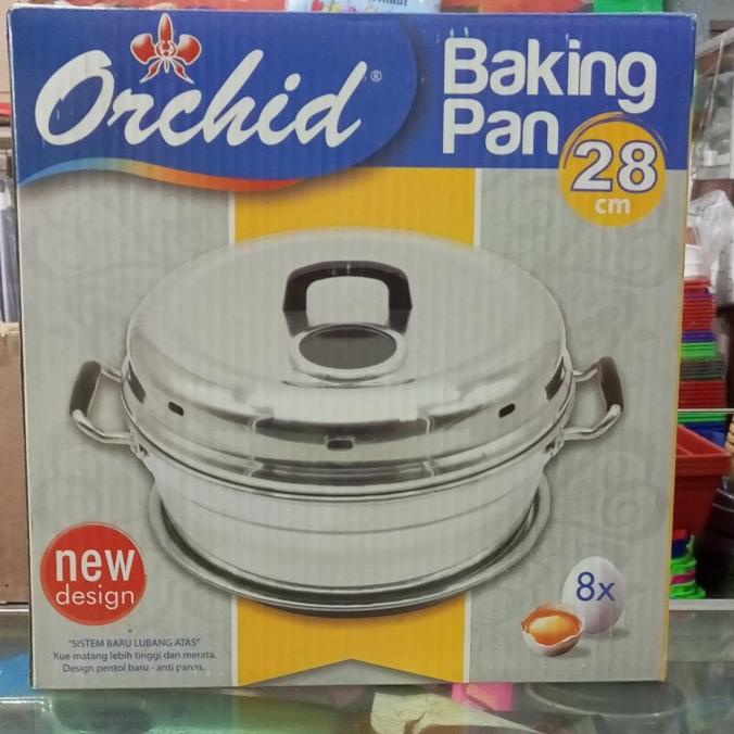 best produk] Panggangan Kue Bolu / Baking Pan Orchid 8 Telur 28 cm