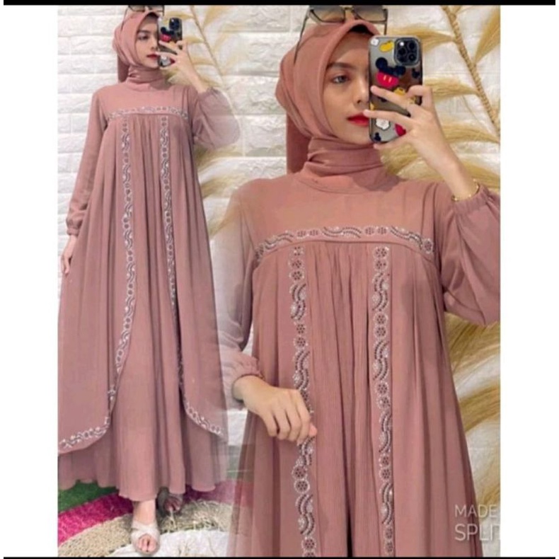 (New) Gamis Fashion By:Yulia HD - Gamis Cerruty Payet Mewah - Gamis Murah Terbaru