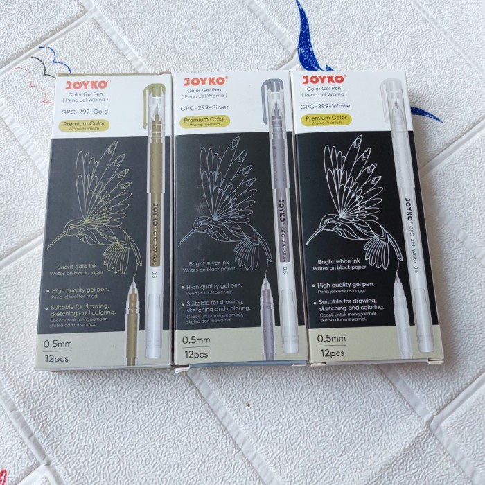 

Pulpen Gel Joyko Gold Silver White - 1 Lusin GPC-299