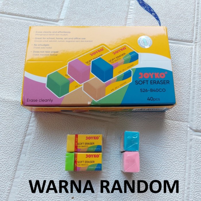 

Penghapus Pensil Joyko 526-B40CO - 1 Pack Isi 40 Buah