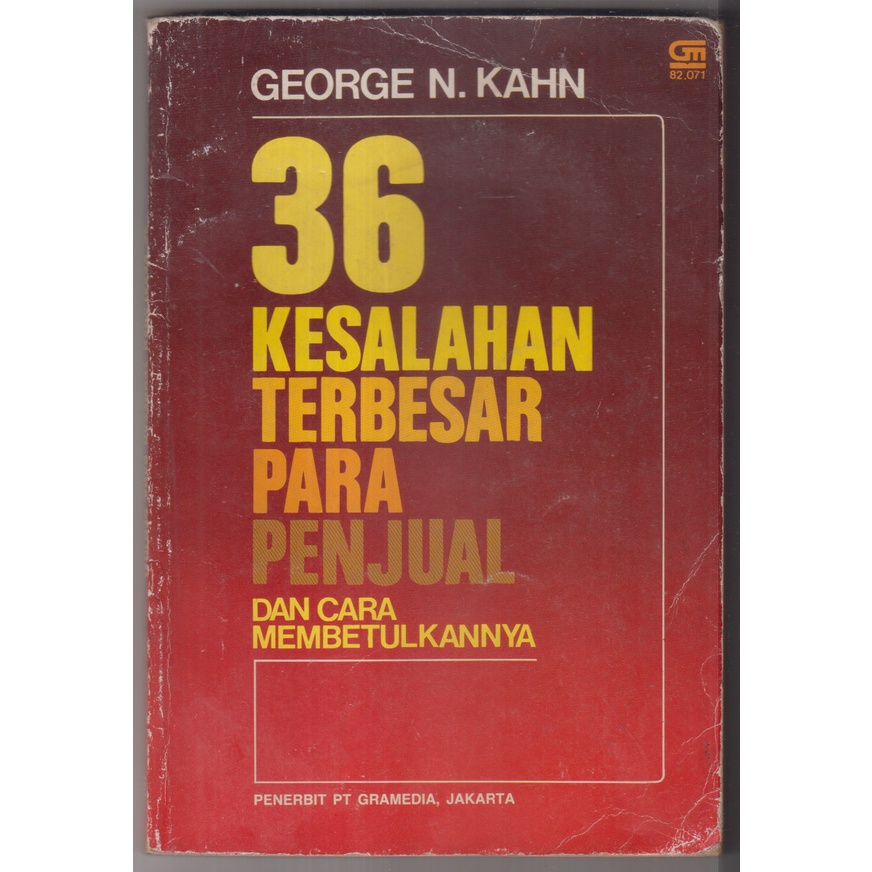 BUKU GEORGE N KAHN - 36 KESALAHAN TERBESAR PARA PENJUAL DAN CARA MEMBETULKANNYA