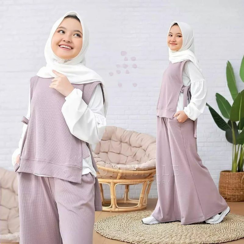 Setelan Anak Perempuan Usia 10 11 12 13 14 Tahun Sherina Set 3In1 Matt Mango Crepe One Set Remaja