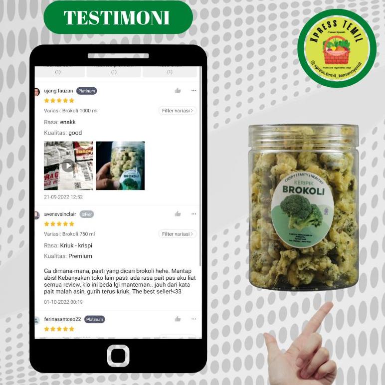

J'LEMONOFFICIAL - KERIPIK BROKOLI CRISPY | BROKOLI CRISPY CHIPS | Keripik Sayur Sehat | Cemilan Diet Ukuran 750 ml 1000 ml Best Seller
