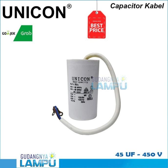 45 uf - 450V Kapasitor (Capacitor) Kabel (Spare Part Pompa Air)