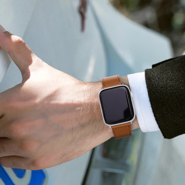 NEW STRAP AUTHENTIC LEATHER TALI JAM TANGAN KULIT APPLE WATCH 42MM 44MM ORIGINAL TERBARU