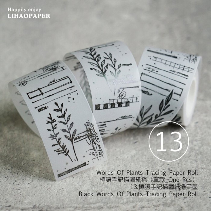 Lihao Paper Words of Plants Tracing Paper Roll