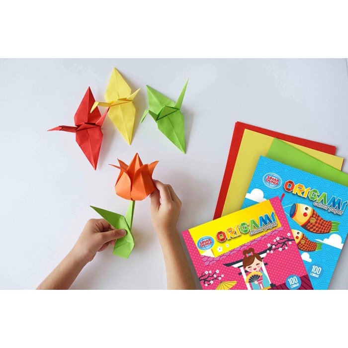 

Kertas Origami 2 SISI WARNA / Kertas lipat Warna ESELON