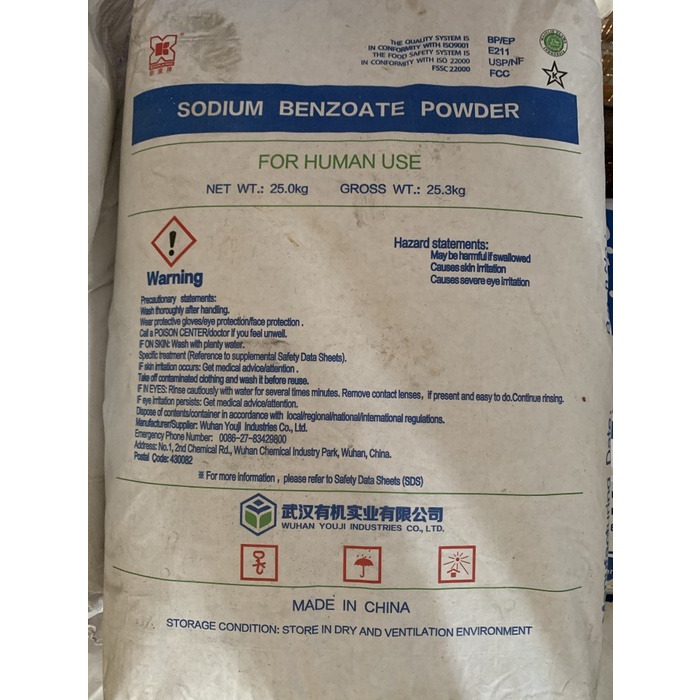 

Sodium Benzoate / Natrium Benzoate / Pengawet Makanan 25KG