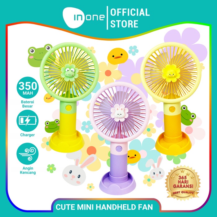 BISA COD INONE Kipas Angin Mini Genggam Tangan Karakter Lucu Cute USB Charge /KIPAS ANGIN MINI/KIPAS