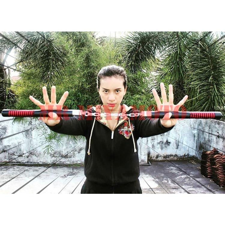 Double Stick Nunchaku Ruyung Wooden Kayu Model STRIP MERAH Best SEller