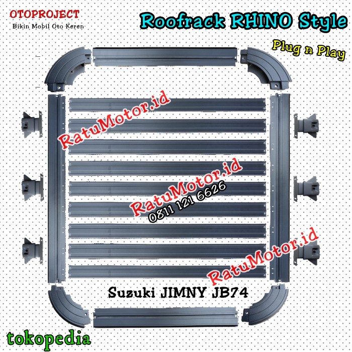 Roof Rack Rhino Style Suzuki Jimny Jb74 2019 - Rak Bagasi Roofrack Kode Ad311