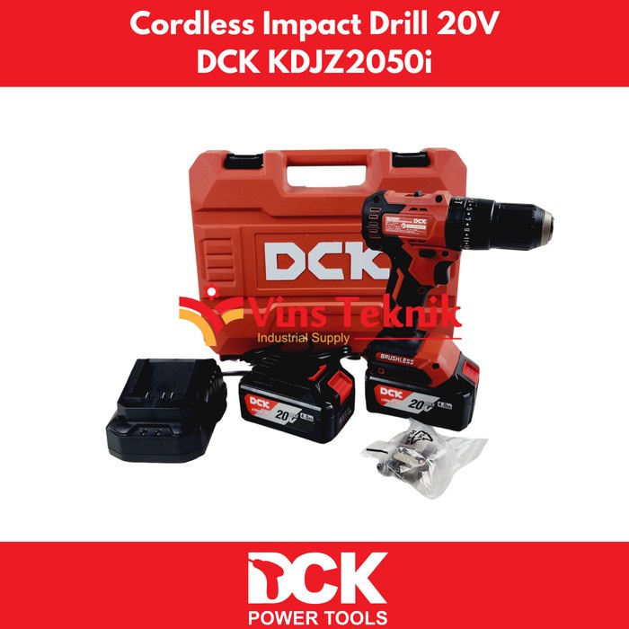 Promo Dck Kdjz2050I Cordless Impact Drill 20V Bor Baterai Kdjz2050