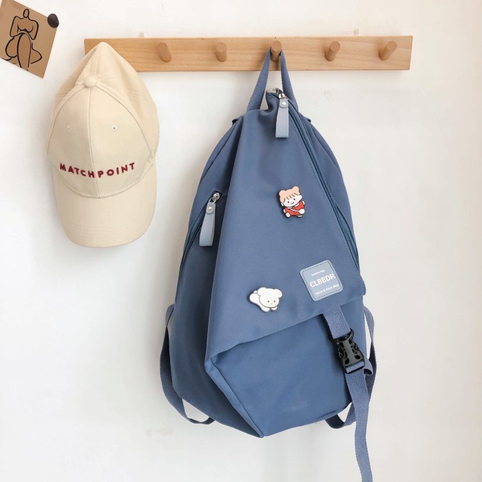 tas WYK79 Tas Ransel Wanita Pria Sekolah Kuliah Backpack Foldable Impor TK - Biru(N2A2) tas pria tas