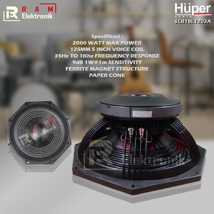 Promo Komponen Speaker Spiker Huper Scb18L1202A 18 Inch Carbon Original