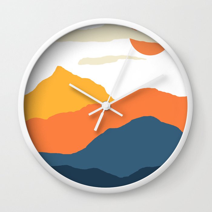 Jam Dinding Pemandangan Pegunungan N21001