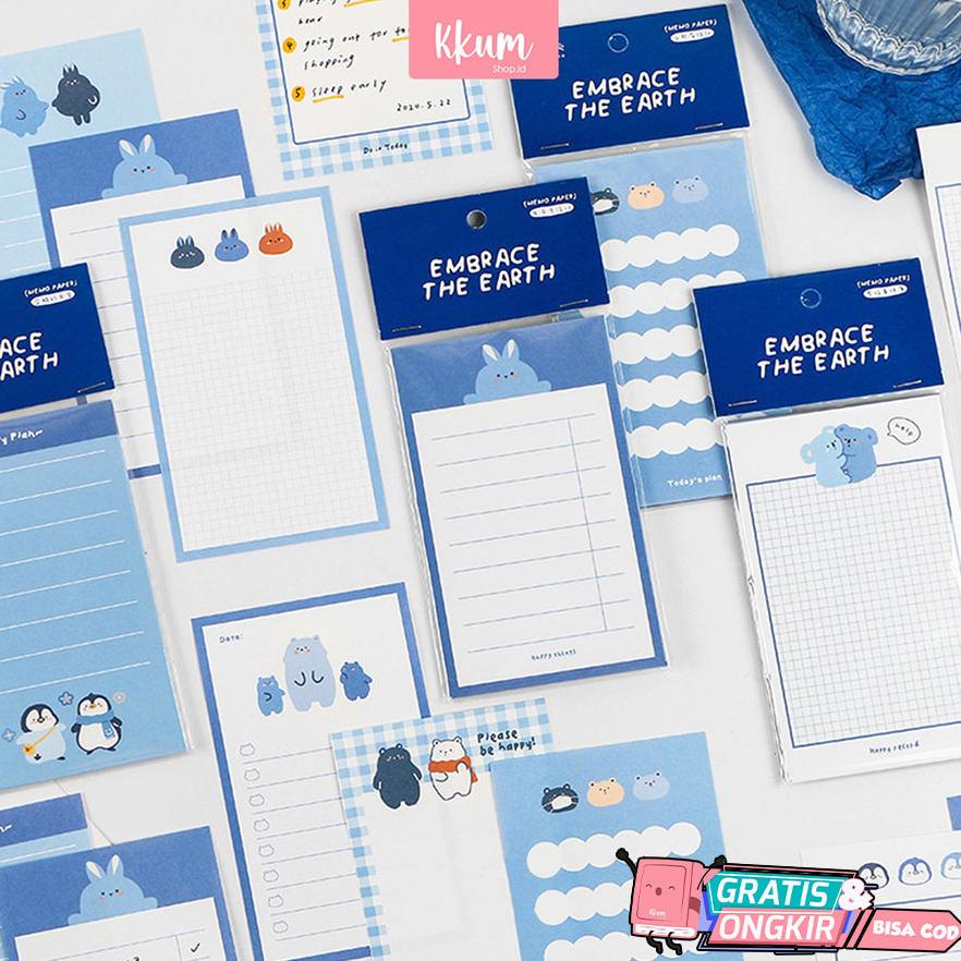 

Memo pad aesthetic cute animal koala bear penguin rabbit/ Notepad sobek/ Lembaran catatan